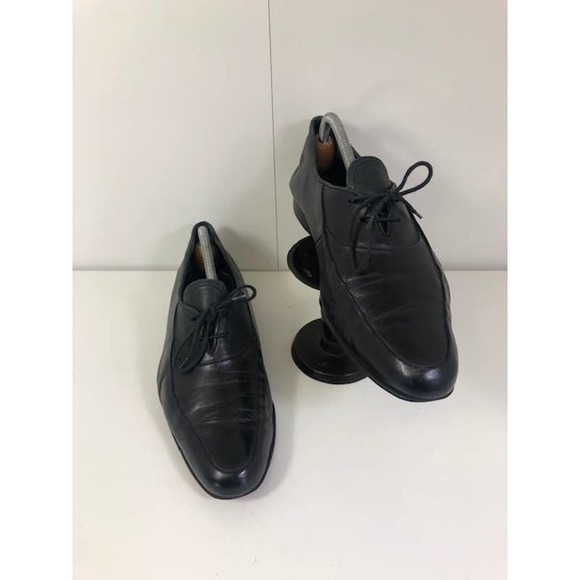 John Weitz Vintage Mens Oxford Black Leather Wingtip Brogue Lace Up Size 9 main image 5